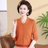 2026 Spring Arrival: Versatile Knit Sweater with Lapel for Middle-Aged and Elderly Women