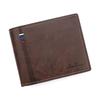 PU leather contrasting color men's short wallet with multiple compartments, horizontal lightweight coin purse, zipper coin case