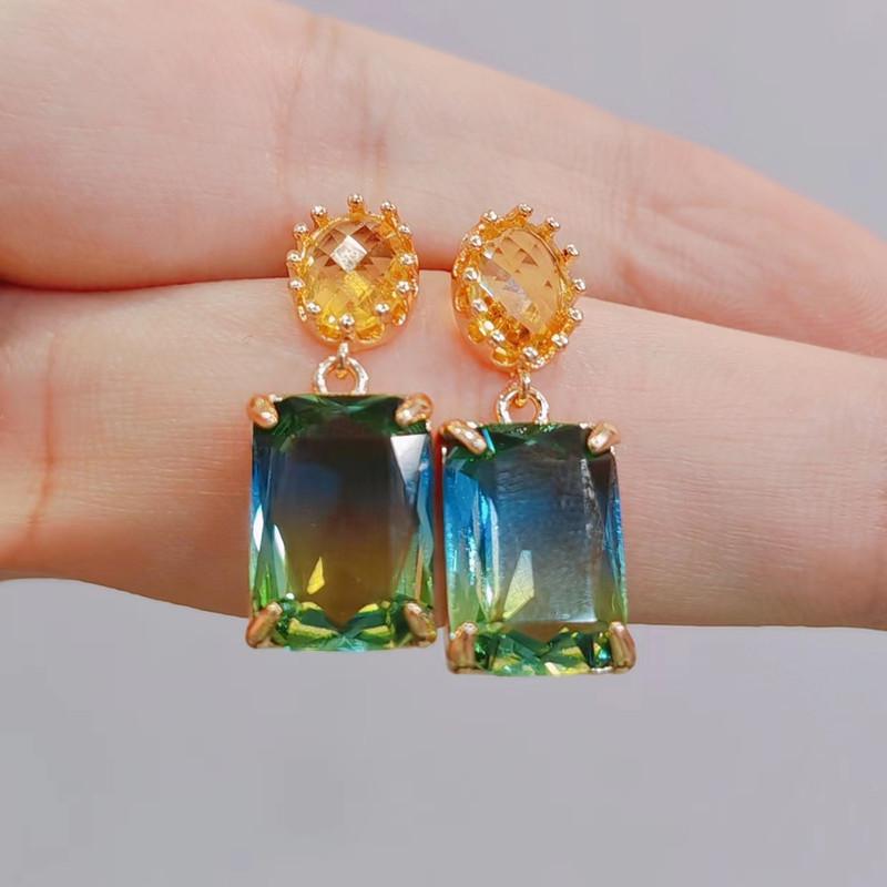 Quadratische Zirkon Tropfen Ohrringe für Frauen 2023 Neue Mode Hochzeit Engagement Party Schmuck Zubehör