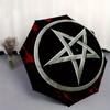 Pentagramm Symbol Runde Aufkleber Tragbarer 3-fach Regenschirm für Männer & Frauen, Weihnachtsgeschenk ES209