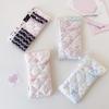 1Pcs  Floral Bow Snap Pen Bag Student Stationery Girl Portable Glasses Storage Bag Large Capacity Travel Makeup Bag Gifts