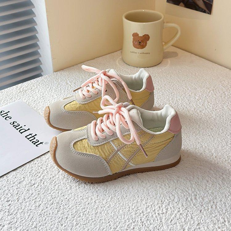 

Children s sports shoes 2025 spring and autumn new girls German training shoes soft-soled non-slip boys Forrest Gump shoes casual running shoes 36 бежевый