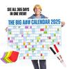 The Big A Calendar2025 Full-Year Wall Calendar With 2Pcs Dry Erase Pen And 100Pcs Sticky Notes For Office And Home Wall Calendar