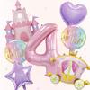 7PCS/set Princess Theme Castle Carriage Aluminum Film Balloons Children's Party Girl Birthday  Baby Showers Balloon Supplies