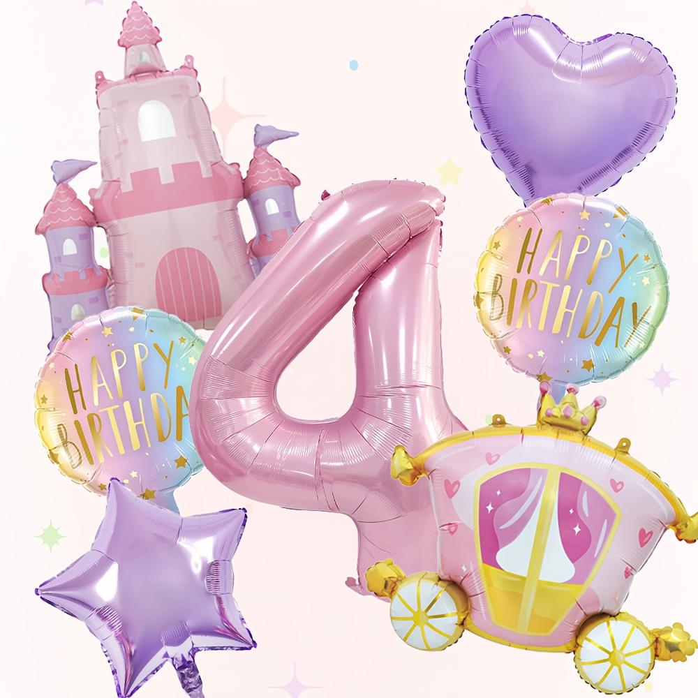 7PCS/set Princess Theme Castle Carriage Aluminum Film Balloons Children's Party Girl Birthday Baby Showers Balloon Supplies