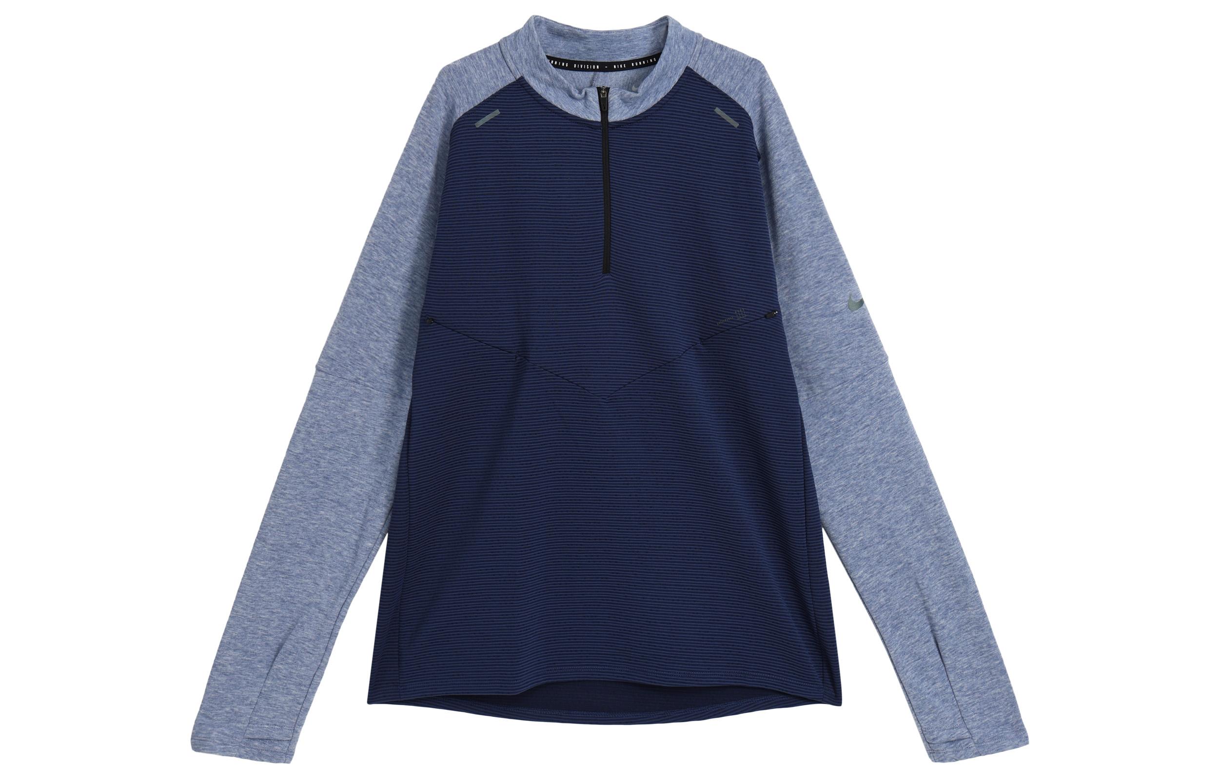Nike Sweatshirts Men s Dark Navy Blue Stand Collar Moderate Regular DA0439-410 L