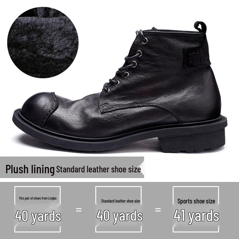 Martin Herren Echtleder Retro High-Top Knöchelboots mit japanischem Patchwork