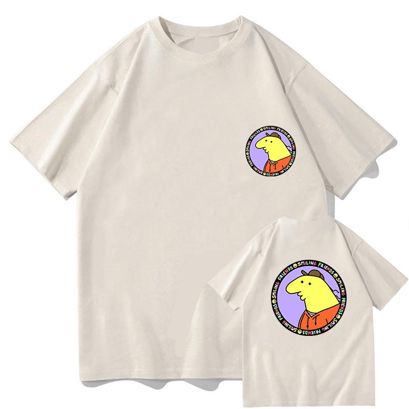 Smiling Friends Cartoon Print Tshirts Cotton High Quality UnisexUnisex Teeshirt Funny Printing Tshirts Summer Tees Short Sleeve