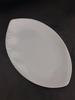 Pure White Bamboo Leaf Ceramic Oval Plate