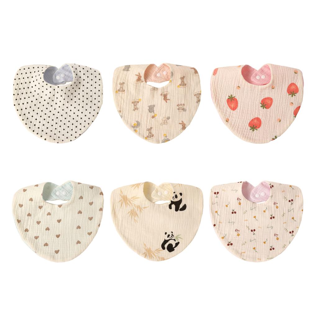 Soft Comfortable Newborns Bibs Cotton Baby Drool Bibs 4 Layer Bibs Baby Feeding Bibs Multple Pattern for Teething Infant