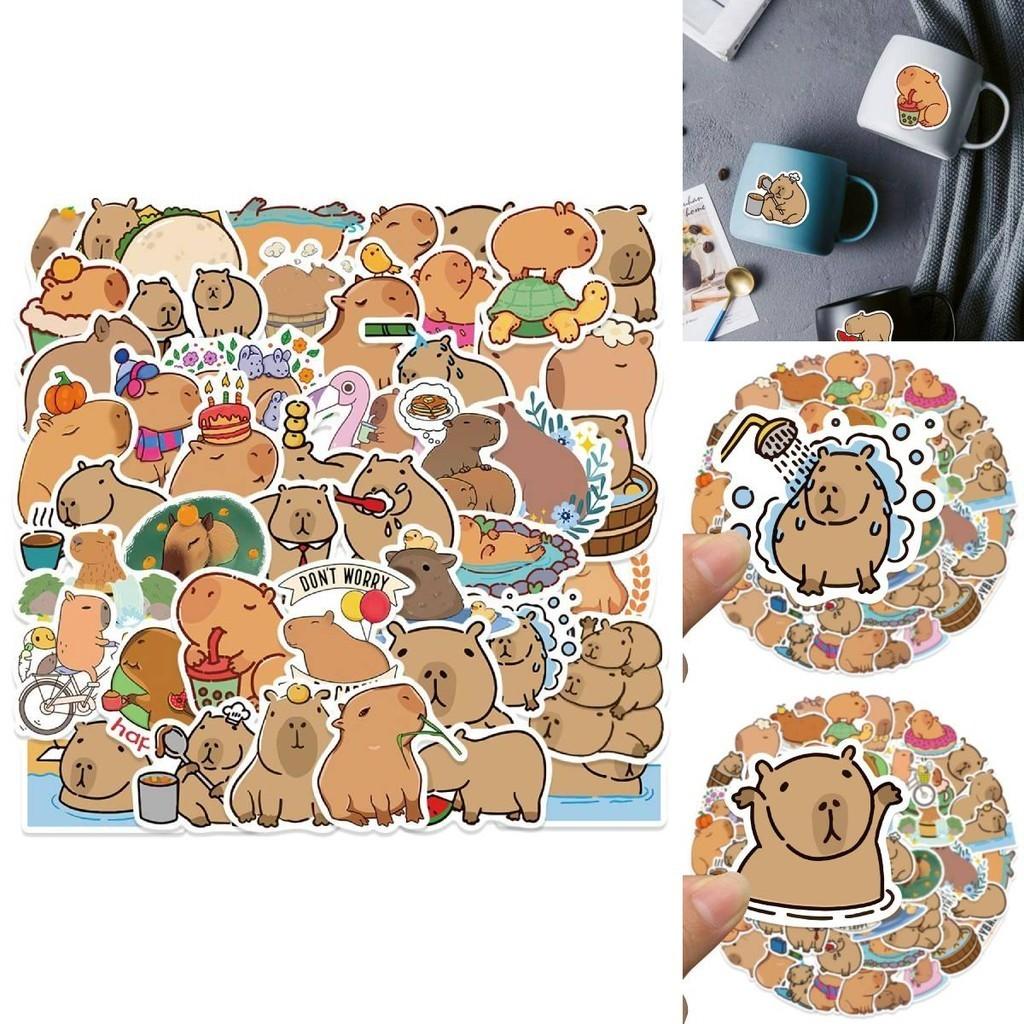 Cute Cartoon Capybara Stickers 50 Pack Waterproof For Skateboards Luggage And Phones