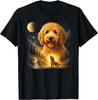 Goldendoodle Howling To The Moon Vintage Mystical Dog Art T-Shirt Unisex T-Shirt