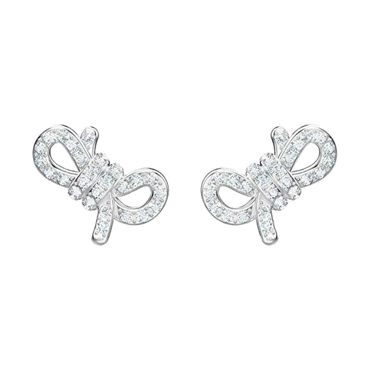 Swarovski Lifelong Bow Rhodium plated Earrings Women's Silver 5492257