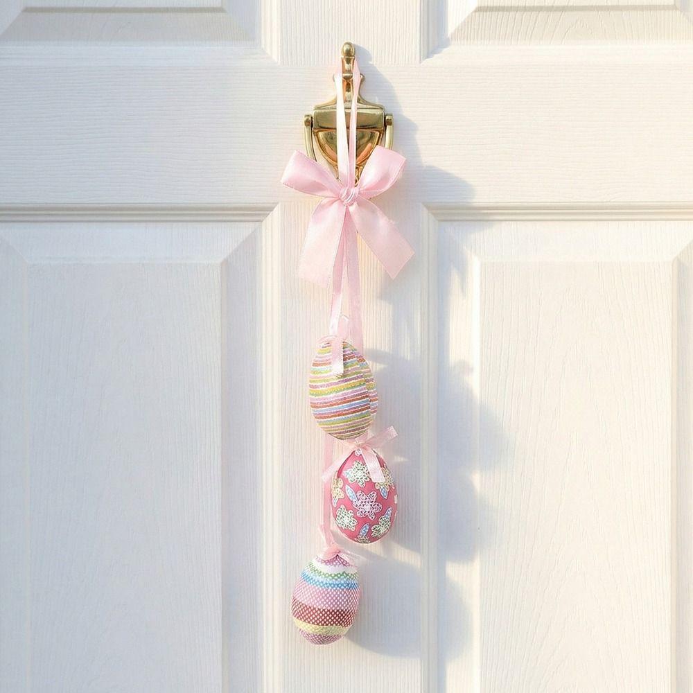 Painted Easter Eggs Hanging Pendant DIY Crafts Easter Tree Decor Colorful Eggs String  Home Decor