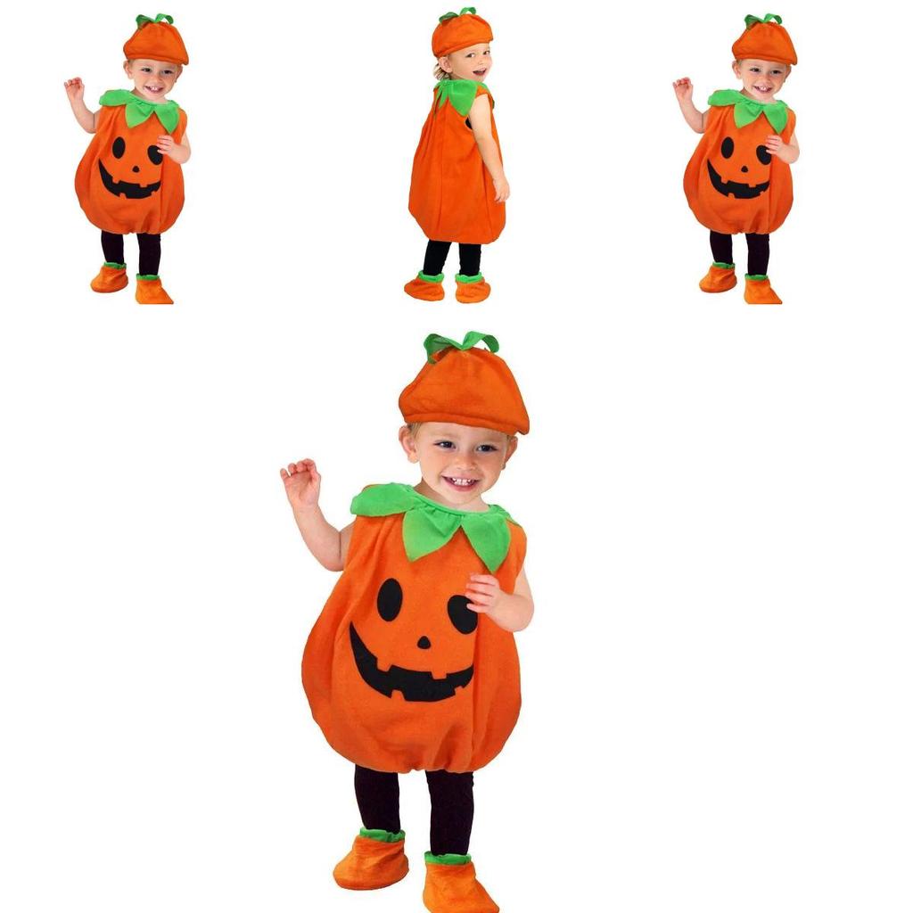 Vibrant Orange Pumpkin Fancy Dress For Children Halloween Celebration Events