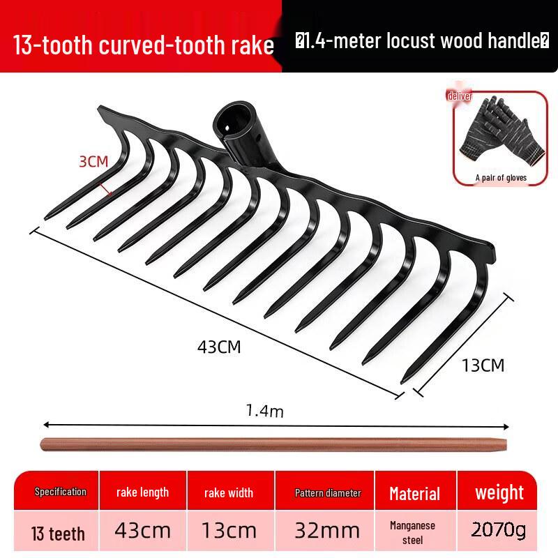 Junyue Heavy-Duty Steel Garden Rake