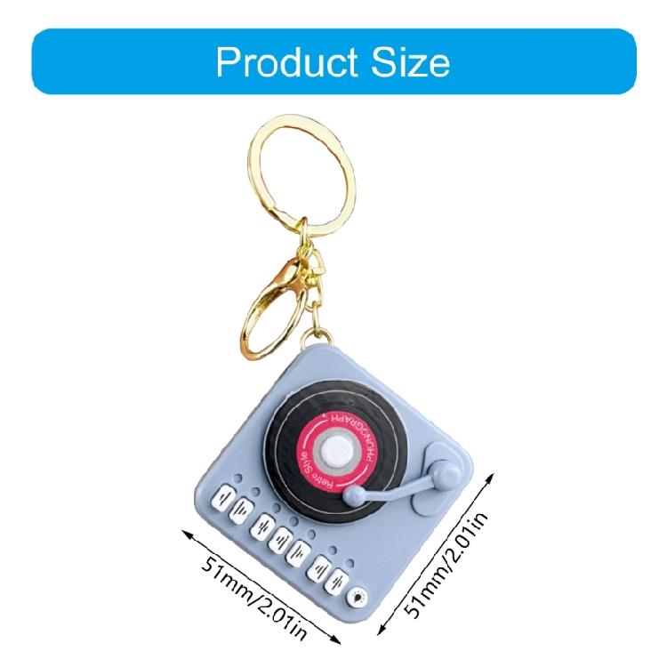 Stylish Retro Turntables Music Player Keychain Music Box Birthday Gift for Trendsetters and DJ Musics Enthusiasts