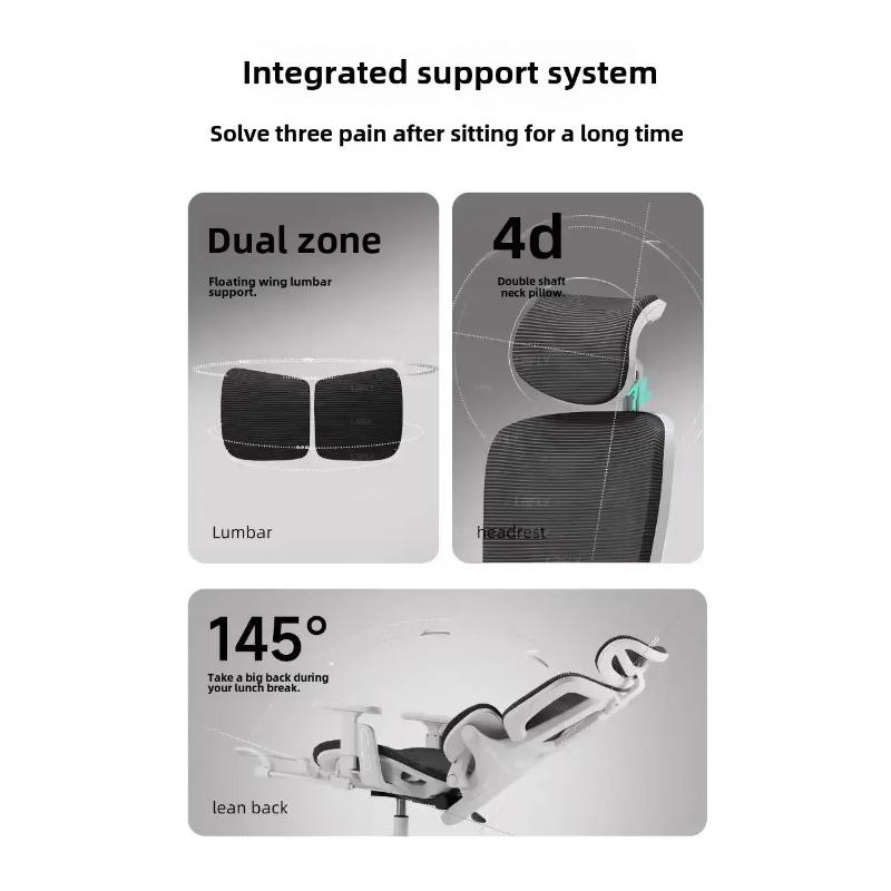 Ergonomic Office Chair, Mesh Office Chair with High Backrest, Swivel Desk Chair with Adjustable Lumbar Support, Home Computer Gaming Chair