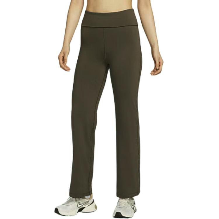 Nike Solid Color Quick-Dry High-Waisted Straight-Leg Knitted Sports Pants Women bottoms Mineral-Grey Black FV7849004
