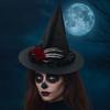 Flower Skull Wizard Cap Skeleton Hand Witch Hat Creative Halloween Witch Hats  Night club