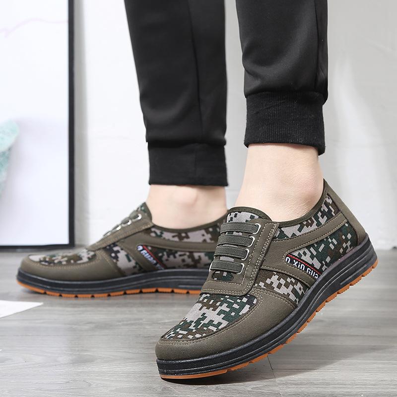 2025 old Beijing cloth shoes men's casual sports work shoes flat sole one pedal beef tendon sole men's shoes casual dad shoes