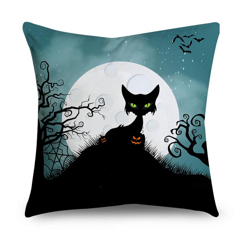 Halloween Theme Horror Pumpkin Print Pattern Cushion Cover Home Living Room Sofa Decoration Polyester Zipper Pillow Pillow Cover