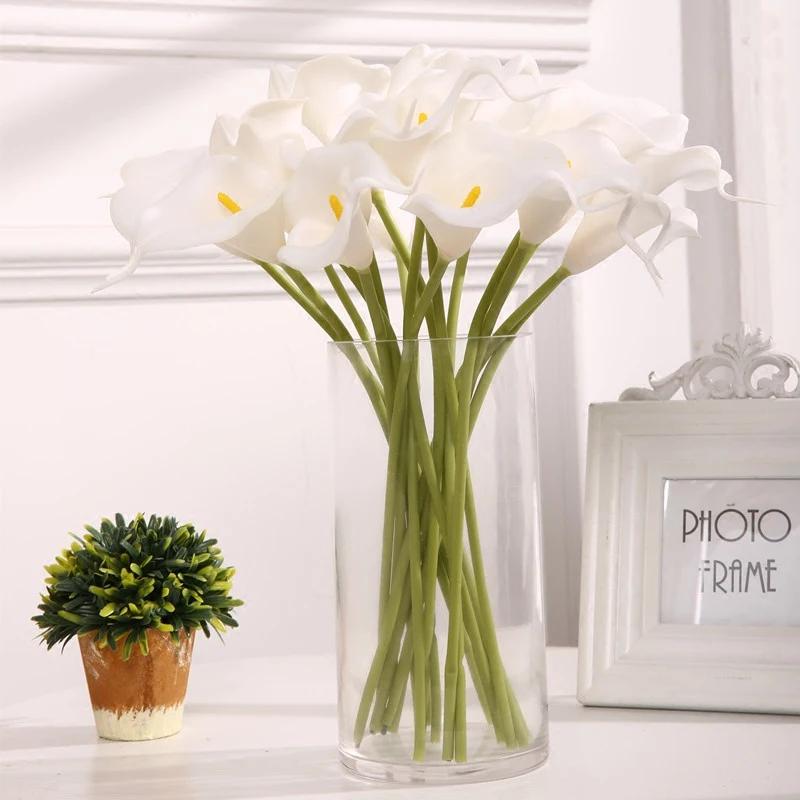 20Pcs Real Touch Calla Lily Artificial Flowers Calla Lily Bouquet For Wedding Bouquet Bridal Home Flower Decoration