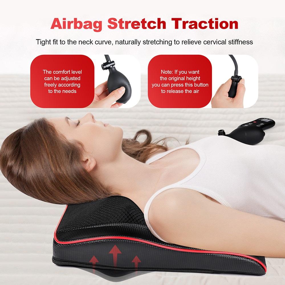Multifunctional Body Massage Pillow Airbag Vibrating Back and Neck Cervical Massager Waist Leg Shoulder Kneading Massage Device