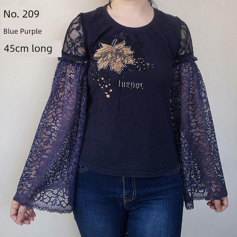 

Милый Модный Длинный Женский Свободный Декоративный Кружевной Рукав Три Четверти No. 209 blue and purple pair M