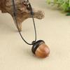 Screwable Ebony Acorn Pendant Wooden Long Necklace Pine Cone Design Drop Jewelry Accessories for Women Birthday Gifts