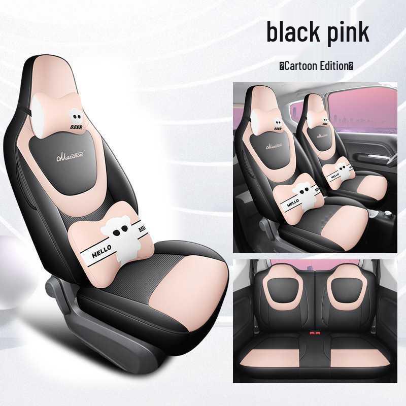 Wuling Mini 3rd Gen Car Seat Cover - Cartoon Design, Full Coverage, All-Season, Universal Fit for 24 Models
