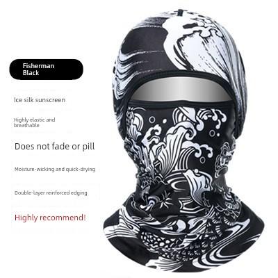 Sun Protection Mask for Men, Ice Silk Headscarf, Cycling Neck Gaiter, Neck Protector, Summer Fishing Full-Face Cover, Face Mask