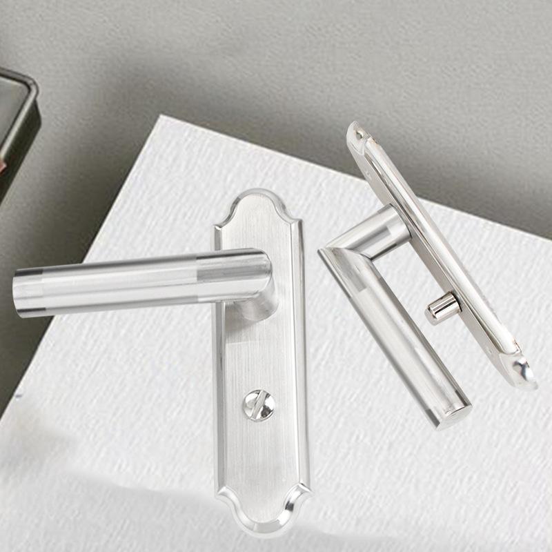 Silver Stainless Steel Bathroom Door Lock, Multi-hole Distance Specifications Appearance, Free Delivery
