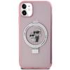Karl Lagerfeld KLHMN61HMRSKCP iPhone 11 / Xr 6.1" Pink Hardcase Ring Stand Karl&Choupettte MagSafe