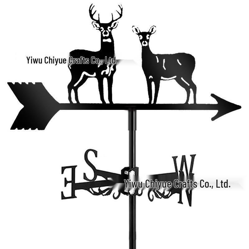 Weather Vane Ornament: Outdoor Wrought Iron Spray-Painted Roof Decoration Metal Craft