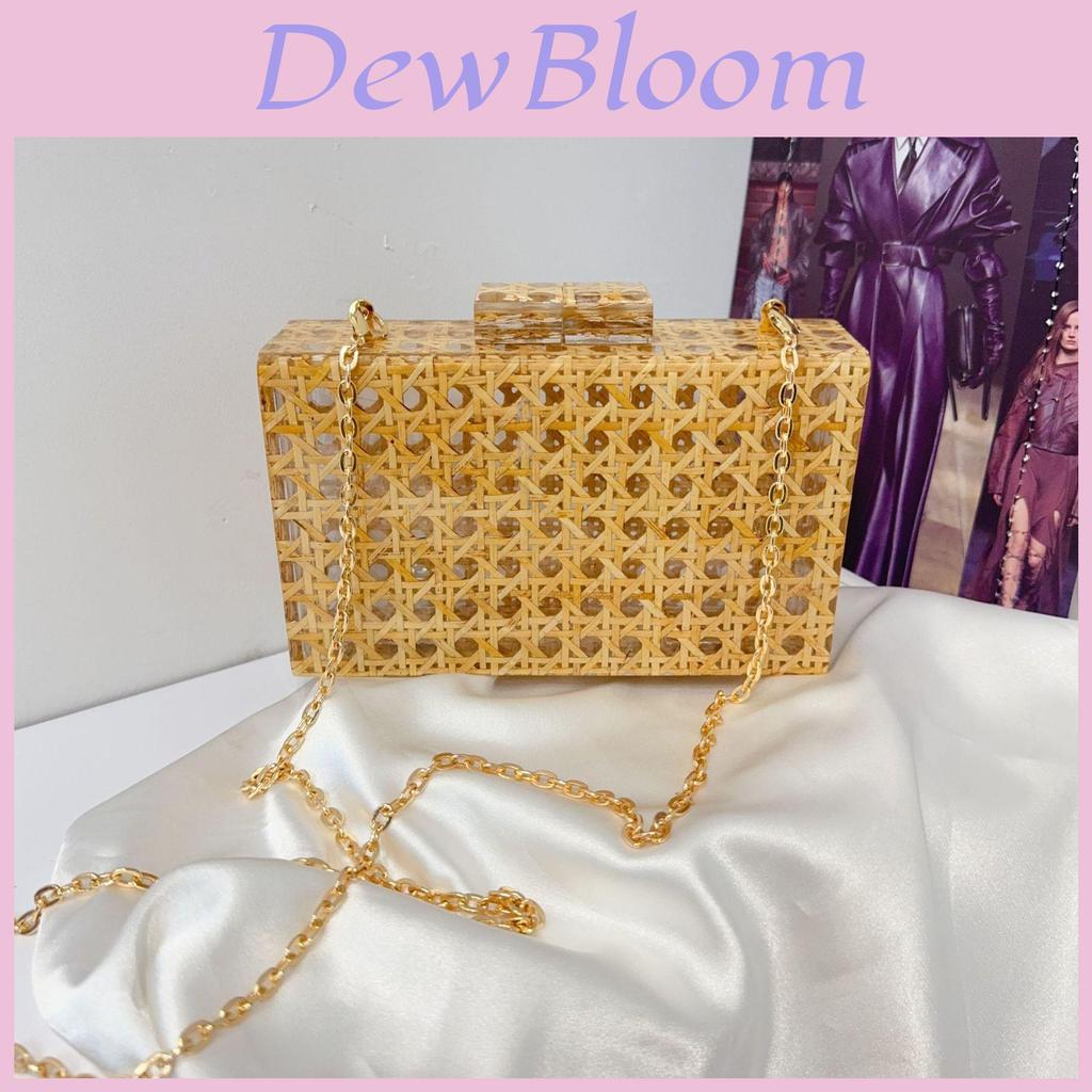 Retro Evening Clutch Bag With Acrylic Material And Chain Strap For Daily Use