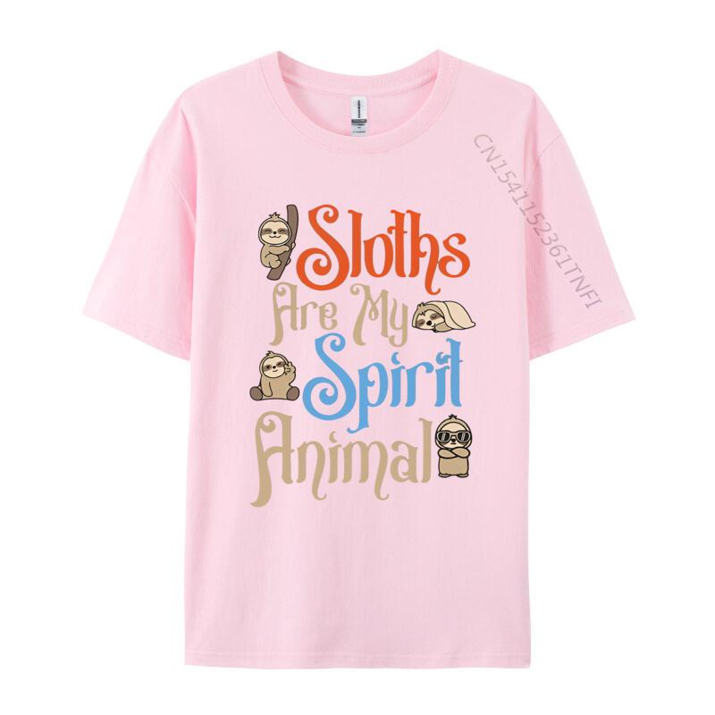 Sloths Are My Spirit Animal Funny Sloth T Shirts Men Pure Cotton Tees Free Shipping Graphic Tee Shirt