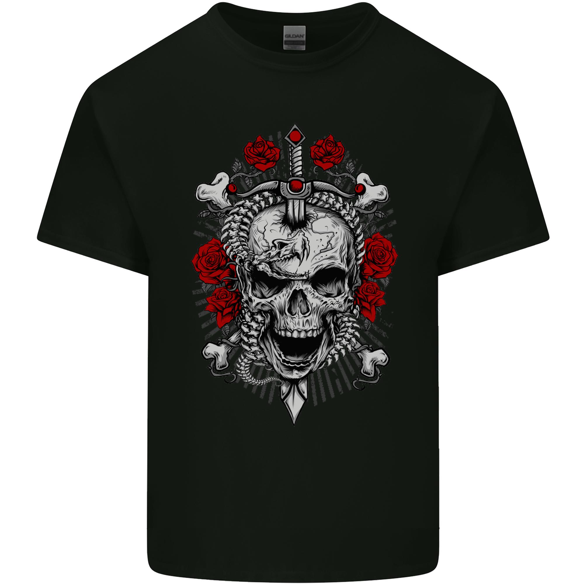 Rebellion Skull Biker Heavy Metal Rock Music Unisexs Light Cotton TShirt S