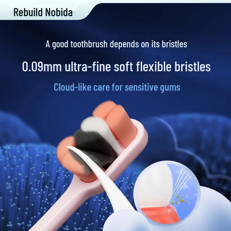 Rebuild Colorful Ultra-Soft Bristle Toothbrush 3-Pack светло-розовый/светло-синий