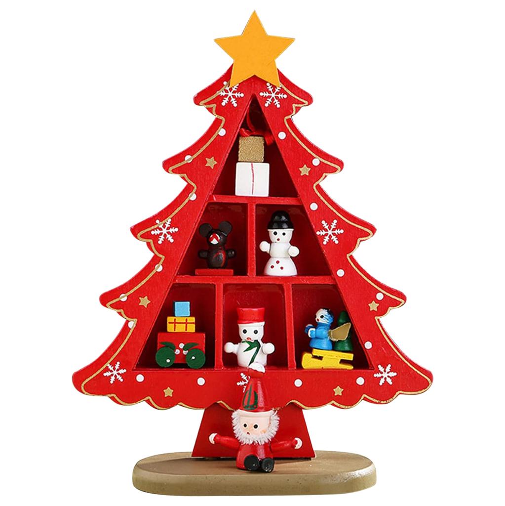 Pom de Crăciun de masă din lemn Exquisit Mini Așezat convenabil Decor de pom de Crăciun de birou pentru