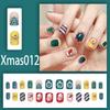 Winter Sweet Cartoon Christmas Wearing Nails Snowflake Santa Claus Nail Art Fake Nail Patch Christmas Collection