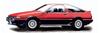 Automobilová sada Toyota Sprinter Trueno AE86 High Flash dvoubarevně kódovaný plastový model MN02 Platz/MONO 1/32 (Červená černá)