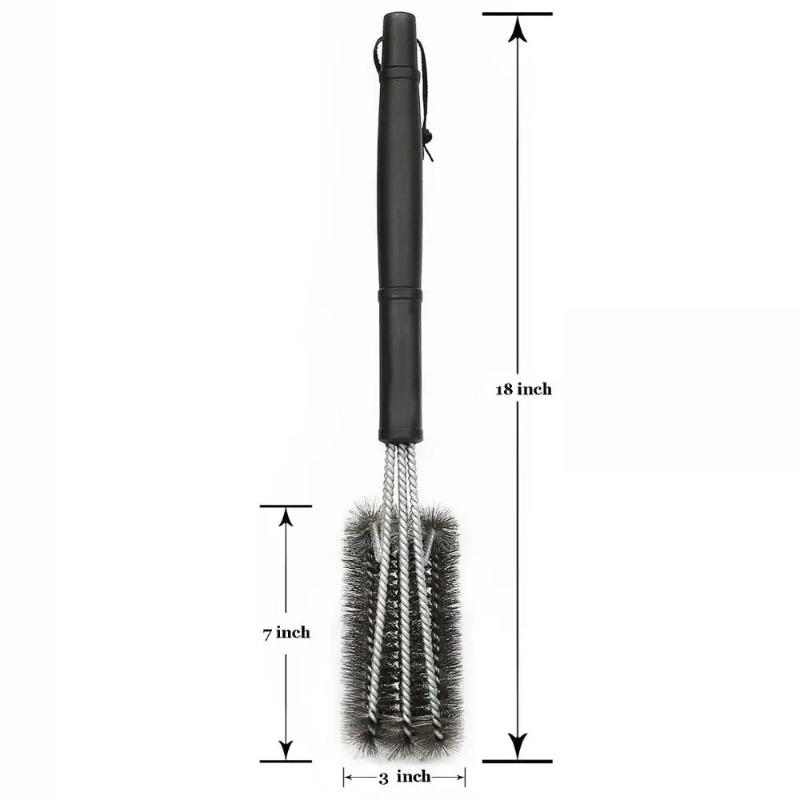 Grill Cleaning Brush BBQ Tool Brush 3 Stainless Steel Brushes in 1 Cleanin Bbq Accessories Best Cleaner Barbecue