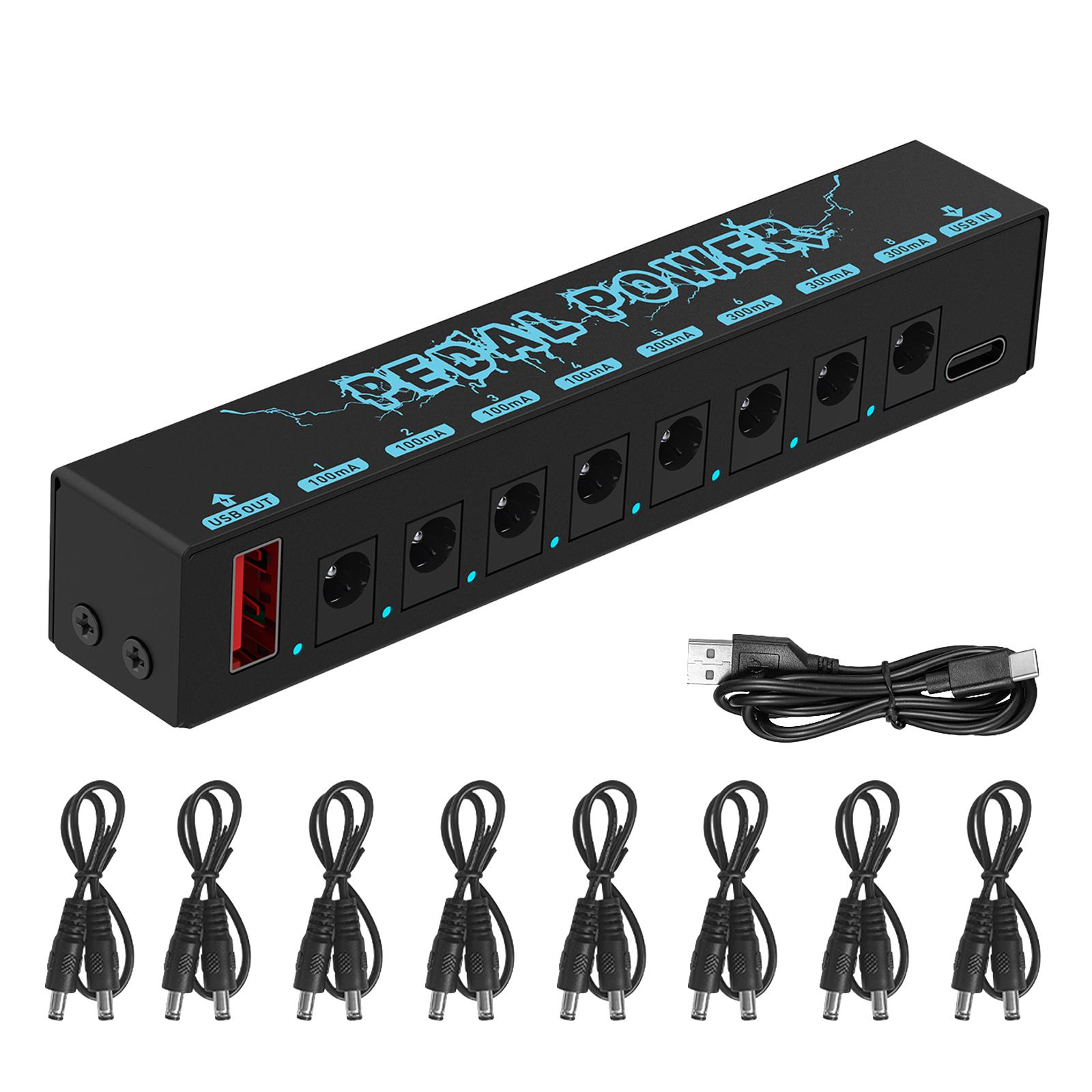 

Guitar Pedals Power Supply Effect Pedal Board Durable Noise Reduction 100MA 300MA Pedalboard Power Supply Guitar Effect Pedal чёрный