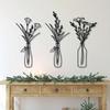 3 Piece Floral Metal Wall Art Minimalist Modern Home Decor