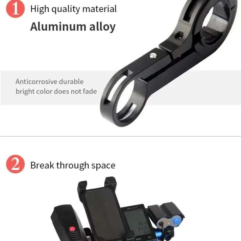 30cm Bicycle Handlebar Extended Bracket MTB Headlight Mount Extented Bar Road Mountain Bike Handlebar Extender Rack  Accessories