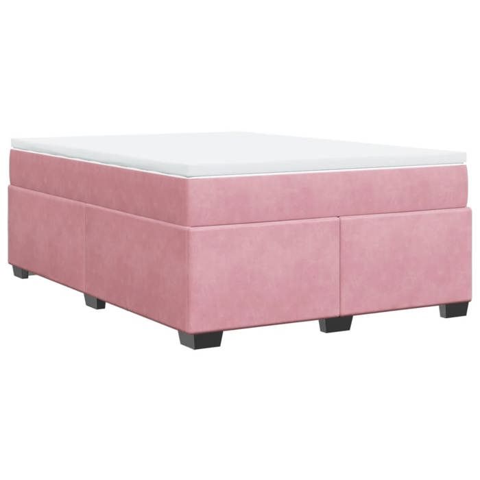 Maison Exclusive - Sommier à lattes de lit avec matelas Rose 140x190 cm Velours