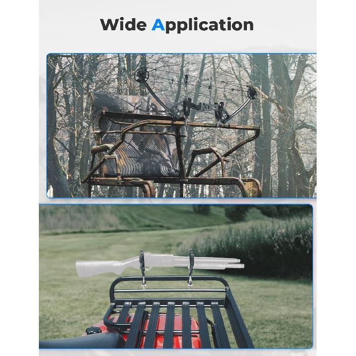 KEMIMOTO ATV UTV Hunting Tool Mount For 0.79 In - 1.97 In Square Tube, Tool Holder Rack With Rubber Straps