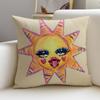 Warm SSun FaceS Cushion Cover Pcs Soft Decorative Square Cushion Covers X X Pillowcases for Sofa Couch Home Bedroom