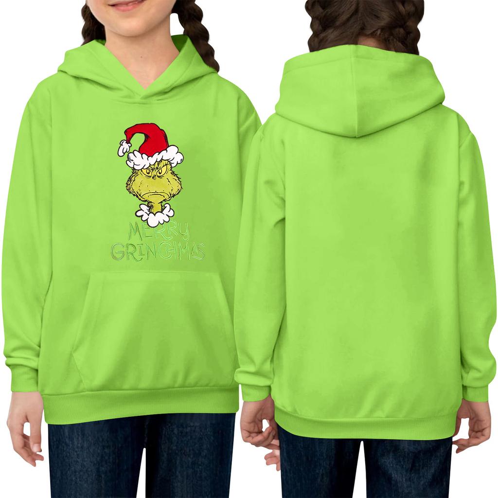 Children's Long-sleeved Loose-fitting Pullover Hoodie With Drawstring And Solid Color